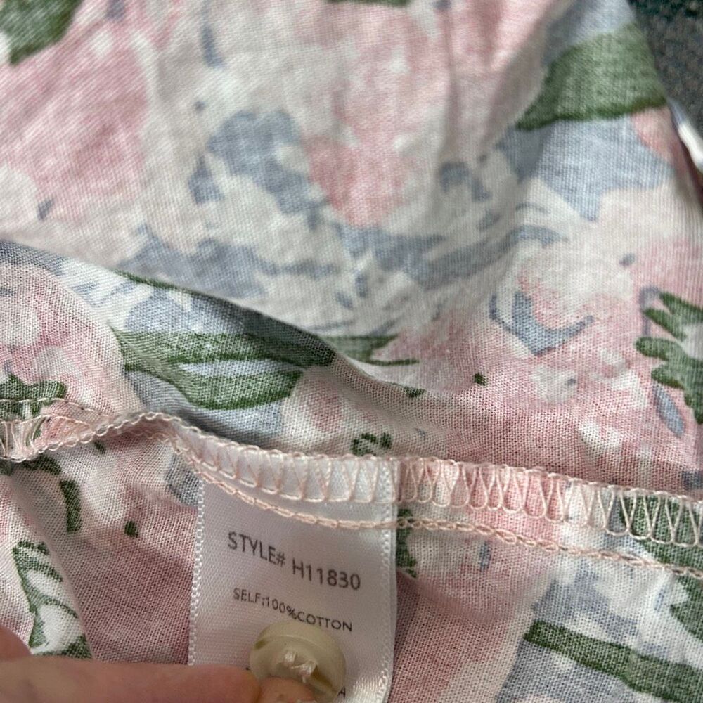 Jodifl Mini Dress Women Medium Pink Green Blue Floral Ric Rac Ruffle Button Down - Picture 16 of 16